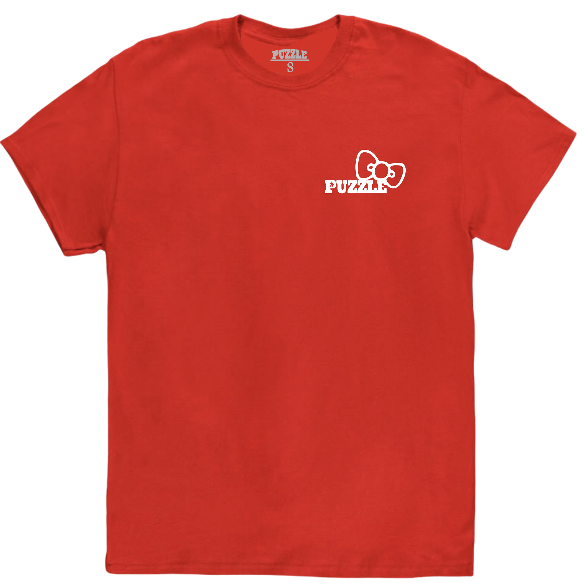 Hello Puzzle Bow Pocket Tee (Red)