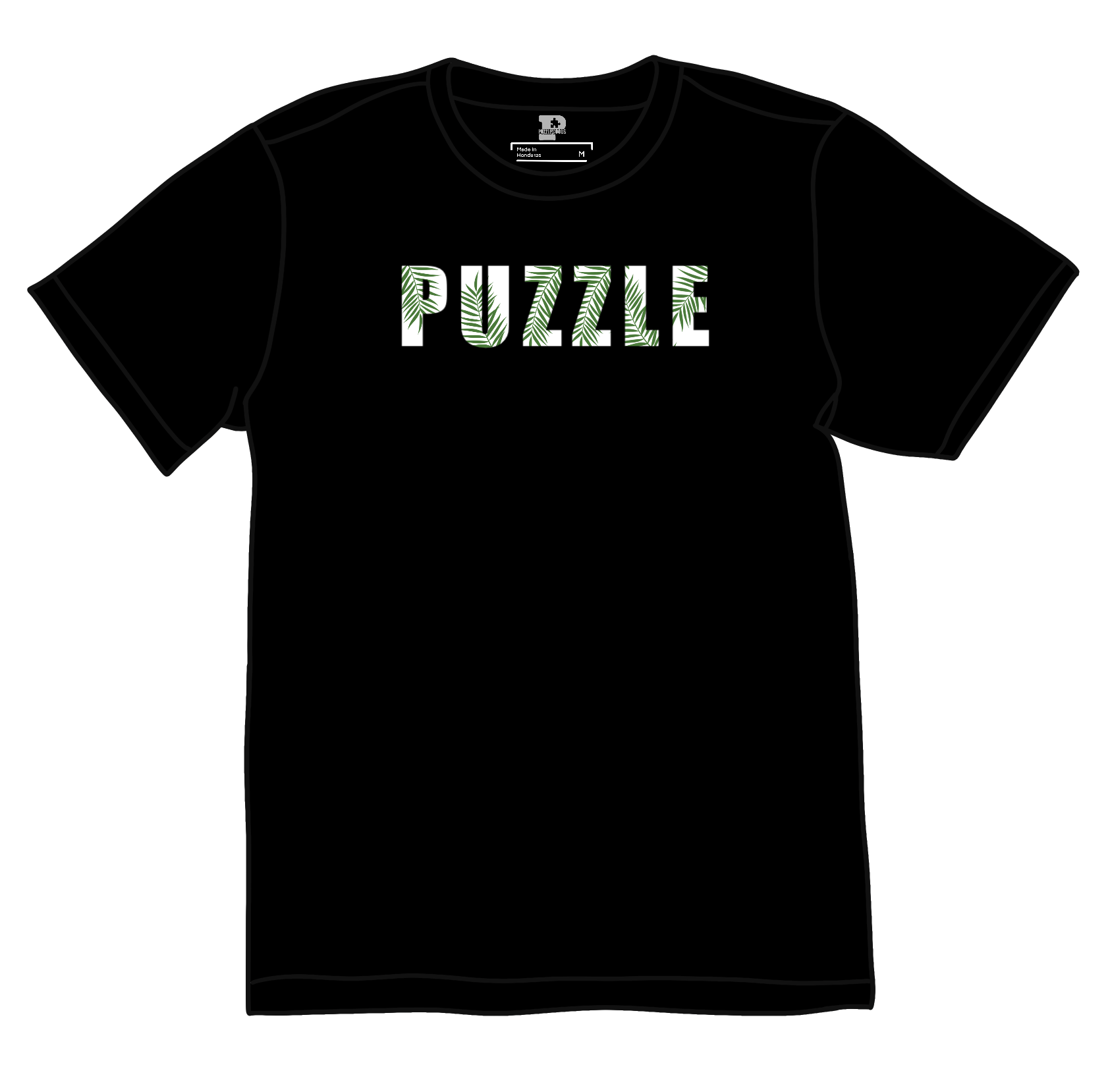 Puzzle Palm Tee (Black)