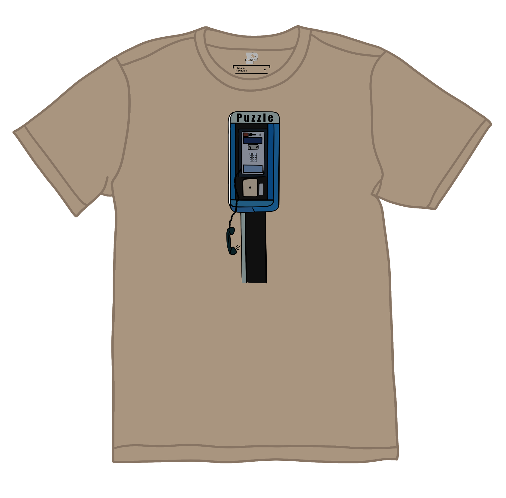 Missed Call Tee (Light Brown)
