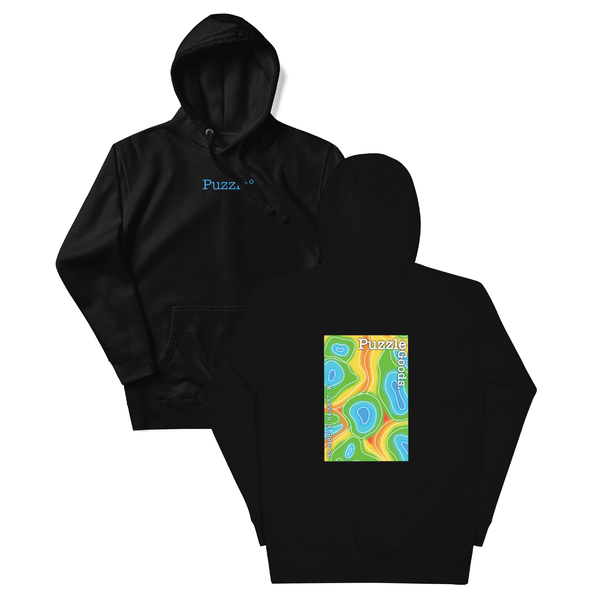 PG Heat Map Hoodie (Black) - Puzzle Goods