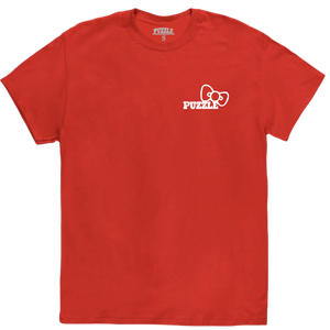 Hello Puzzle Bow Pocket Tee (Red)